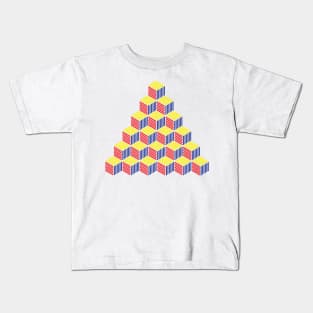 Cube 3D Geometric Pattern Kids T-Shirt